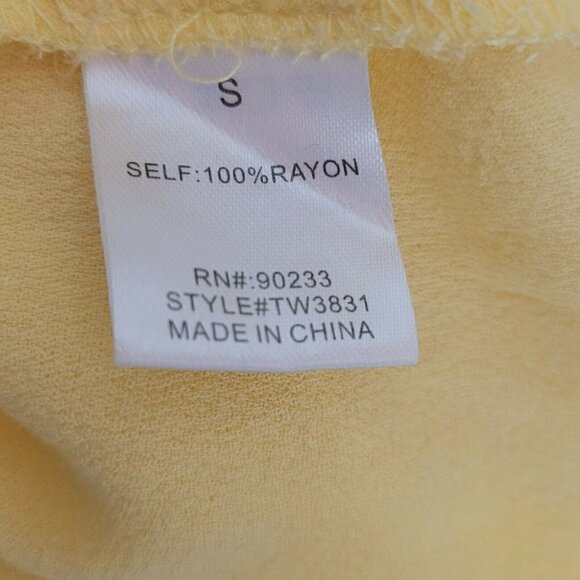 Kendall & Kylie Yellow Cropped Halter Tank Top Embroidered Small Casual Summer - Picture 7 of 7